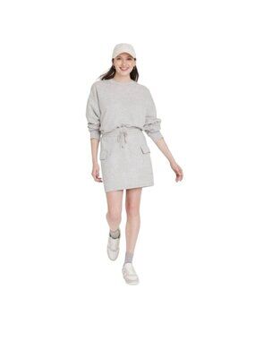 Universal Thread Gray Knit Skirt With Drawstring & Flap Pockets Medium